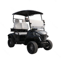 Voiturette de golf électrique 60V 2 places, noir élégant, avec batteries lithium/plomb-acide neuves, version améliorée, très demandée