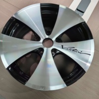Nuevas Llantas de Aleación de Aluminio Forjado de 17 Pulgadas, Cinco Radios, Base Negra con Acabado Plateado Pulido, 5X100-114.3, Ajuste Universal Personalizado