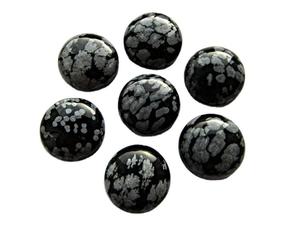Natural Snowflake Obsidian Round <b>Shape</b> Calibrated Cabochons Gemstone Jewelry Making Rings Bracelet Necklace Cat's Eye - Product Image 2