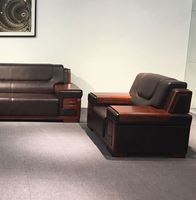 Canapé de bureau élégant en vente chaude, grand canapé moderne en cuir, canapé de bureau classique VIP, canapé en bois massif