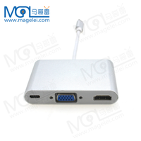 Produk baru penjualan terbaik Tipe C ke HDMI USB 3.0 PD VGA dengan Audio USB Hub Tipe c 5 in 1 Hub