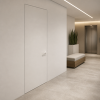 Porte invisible à montage encastré, charnières 3D cachées, panneau en grain de bois, qualité E0, taille personnalisée, porte intérieure