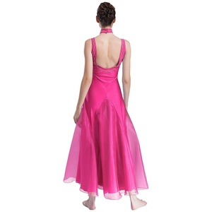 Vêtements de danse personnalisés pour entraînement sur scène Costumes de danse lyrique contemporaine Performance Wear Ballroomdance Dress For Women - Product Image 5