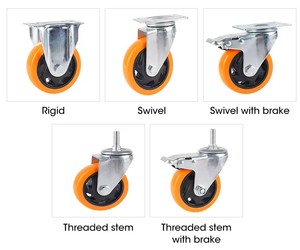 Op maat gemaakte 2,5/3/4/5 inch polyurethaan massieve zwenkwielen voor karren en meubels - Product Image 2