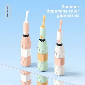 Nouveau modèle de parapluie entièrement automatique à huit baleines avec tissu coloré et poignée en forme de tulipe, 8 baleines pour la protection solaire - Product Image 2