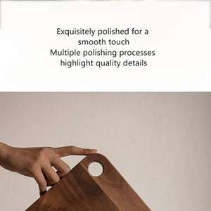 Planches à découper en bois de <span class=keywords><strong>noyer</strong></span> noir en gros, planches à découper de cuisine en gros avec trous percés, design suspendu, usage domestique - Product Image 2