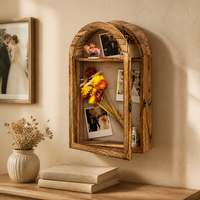 Boîte à souvenirs murale en bois rustique, boîte de présentation pour mariage, avec porte en acrylique et doublure en lin, personnalisable OEM, vente en gros, boîte à souvenirs en bois