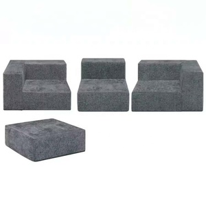 Canapé modulaire moderne en forme de <span class=keywords><strong>cube</strong></span>, design en tissu velours doux, combinaison libre, canapé de salon avec ottoman - Product Image 3