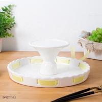 Personnalisé en gros en céramique de mariage fête d'anniversaire décoration de ruban rond présentoir gâteau gâteau outils