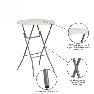 Party event Dia <span class=keywords><strong>80</strong></span> cm 32 "Hdpe alto bianco rotondo in plastica pieghevole <span class=keywords><strong>tavolo</strong></span> da Cocktail - Product Image 5