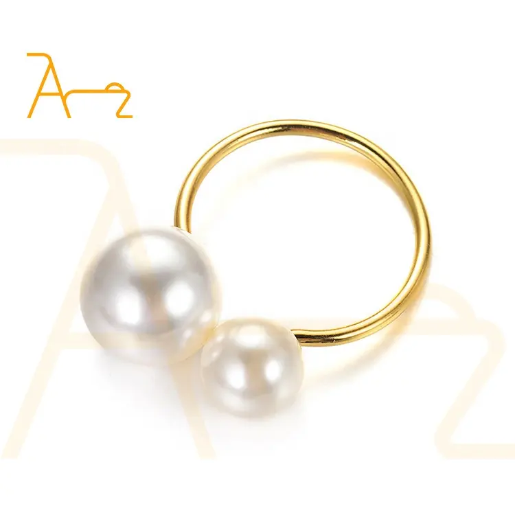 Hot Sale Luxury Gold Silver pearl Napkin Ring Holder Buckle Annular For Wedding Home Table Decoration Pearl Napkin Rings
