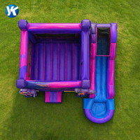 Château gonflable coloré avec toboggan, structure de saut en PVC de qualité commerciale pour location de fêtes d'enfants, aire de jeux extérieure