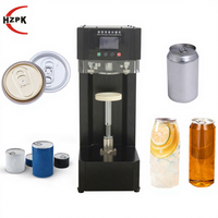 HZPK Machine de scellage semi-automatique intelligente de table pour canettes en plastique, PET, aluminium et canettes de soda à anneau, non rotative