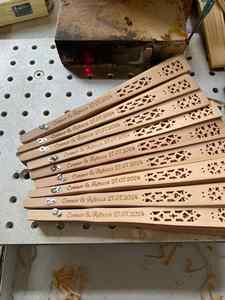 Wholesale Wedding Souvenir Bamboo Handheld Custom Wooden <b>Hand</b> <b>Fan</b> - Product Image 2