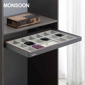 Оптовая продажа, роскошный шкаф-органайзер для шкафа в спальне, выдвижной шкаф, ящик для хранения ювелирных изделий, ящик для часов, галстуков и украшений - Product Image 5