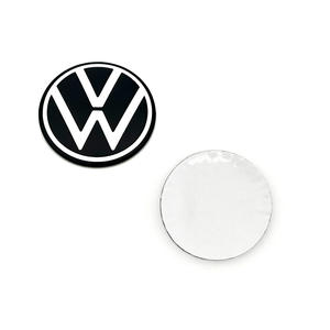 Badge noir en ABS de 56 mm pour enjoliveur de roue avec finition miroir, installation facile, compatible avec les roues de 60/65 mm - Product Image 3