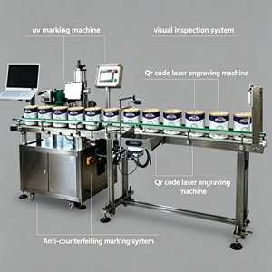 Machine de marquage laser CO2 à autofocus pour ligne de production, équipement de marquage des boîtes de lait en poudre avec lecture QR et élimination automatique des défauts - Product Image 1