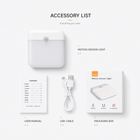 Veilleuse LED magnétique moderne sans perçage, double couleur, contrôle par capteur, rechargeable USB, écologique, intensité réglable pour placard et armoire