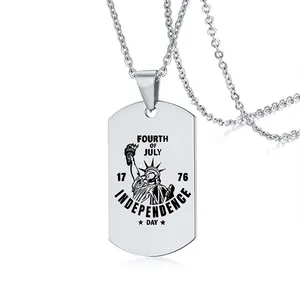 Hiphop Rock Amerikaanse Onafhankelijkheidsdag Hanger Ketting Vrijheidsbeeld Roestvrijstalen Ketting Herdenkingssieraden