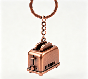 Copper Color Metal <b>Toasters</b> Key Chain Vintage Style Keyring Gift Accessory - Product Image 4