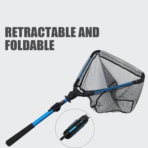 Wholesale Foldable Nylon Fish <strong>Net</strong> 2 Sections Telescopic Fishing Landing <strong>Net</strong> Aluminum Alloy Triangular Landing <strong>Net</strong> - Product Image 4