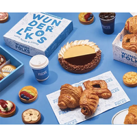 Fournisseur professionnel Conception carrée Papier kraft Pâtisserie Mochi Donut Traiteur Boîte à dessert