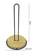 Support de Rangement de Cuisine Multifonctionnel Portable en Métal Noir et Bois d'Acacia, Type Colonne, Non Pliable, pour la Maison, Vente en Gros