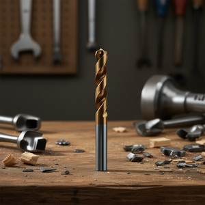 Broca helicoidal HSS Co de 4,37 mm con revestimiento de TiN autocentrante para perforación multiusos - Product Image 3
