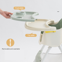 Chaise haute écologique en plastique pour bébé, pour la salle à manger, la maison et l'école, cuisine 2026, portable, 2-en-1, réglable