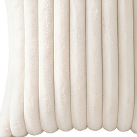 Housse de coussin décorative moderne minimaliste en fausse fourrure de lapin côtelée, douce et moelleuse, pour canapé, hôtel, maison