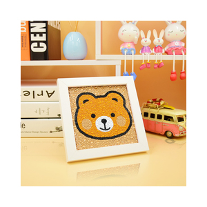5D bricolage rond enfants diamant peinture avec cadre dessin animé animaux chien chat <span class=keywords><strong>Lion</strong></span> enfants cadeau diamant peinture Kit décor à la maison - Product Image 1