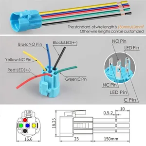 LANBOO <span class=keywords><strong>16SA</strong></span> Interrupteur à bouton lumineux pleine surface-Plastique résistant à la haute pression, idéal pour le contrôle industriel - Product Image 3