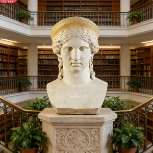 Escultura de Juno Ludovisi en Mármol Blanco Tallada a Mano YOUFINE, Busto de <span class=keywords><strong>Hera</strong></span>, Estatua Clásica para Decoración de Interiores de Bibliotecas y Villas - Product Image 1