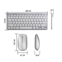 Combo de Teclado y Ratón Inalámbrico Mini de 78 Teclas, Recargable, Bluetooth, para Laptop, Tablet y PC, Venta de Fábrica Personalizada