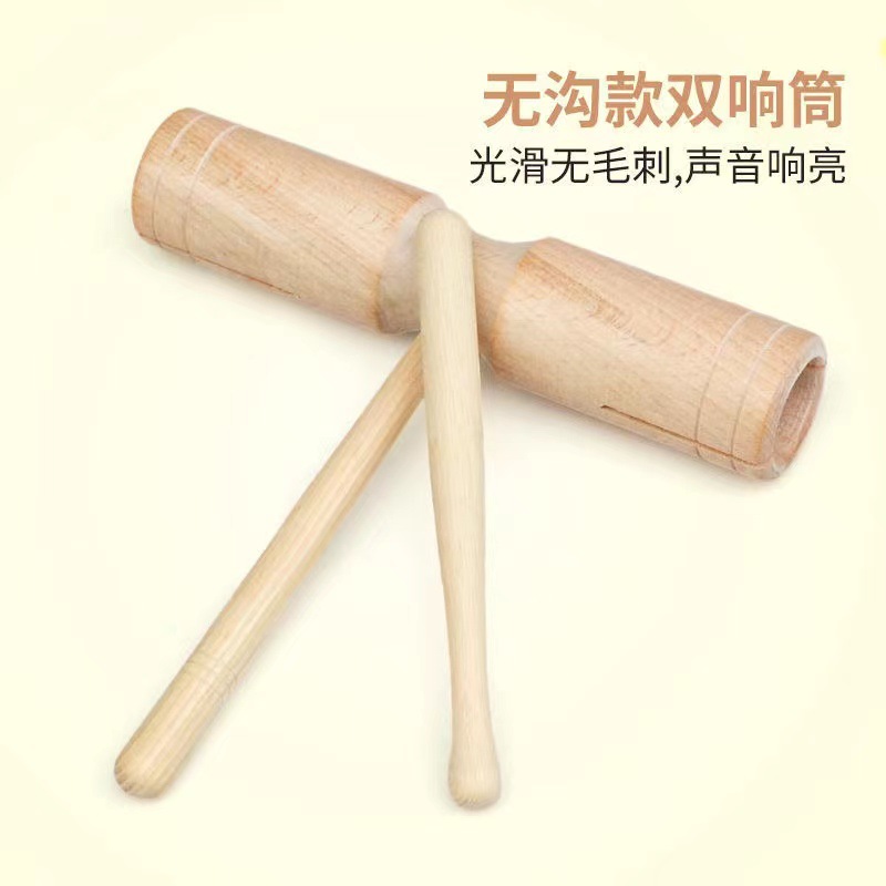 Madera de haya de doble cabeza, tamaño grande, 4 cm.