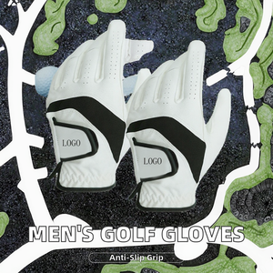 Men's Left/Right Hand Golf <b>Gloves</b> Genuine Sheepskin Leather Soft Breathable with Anti-Slip Granules Custom Logo for Sports Use - Product Image 2