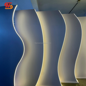 SMOOTH High Quality Wedding Stage PVC Backdrop <b>White</b> Walkway Arch Backdrop <b>Panel</b> With LED Light - Product Image 3