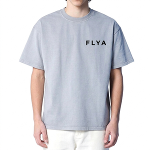 Men’s Luxury Manufacturer OEM Design Custom Chenille Embroidery Oversized Loose Drop Shoulder Heavyweight 100% Cotton <b>Tshirt</b> - Product Image 1