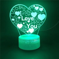 Veilleuse romantique cœur d'amour lampe cadeau de mariage saint-valentin