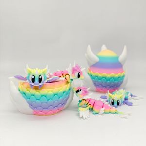 Ensemble de jouets articulés mignons imprimés en 3D : ange à six ailes, tenue divine, petit dragon volant et œuf de dragon, pour les 8-13 ans - Product Image 1