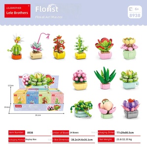 Compatible avec les ensembles de briques en plastique pour plantes succulentes, pot de fleurs, décoration de bureau, jouet éducatif de construction pour 4-6 ans - Thème Animaux et Nature - Product Image 2