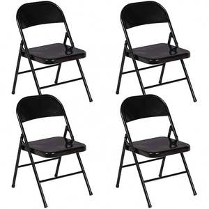 Wholesale Cheap Outdoor Stackable Black Steel All Metal <strong>Folding</strong> Garden <strong>Chair</strong> for Events - Product Image 2