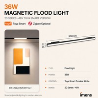 Rail lumineux magnétique intelligent Zigbee 12W 24W 36W 48W, contrôle par application Tuya, 48V CRI 98 2700-6500K, éclairage sur rail