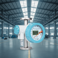 Rotámetro Horizontal con Revestimiento de PTFE SS316 Anticorrosivo, Precisión de +/-1.5%, Conexión de Brida, Rango de Medición de 0.1-5m/s