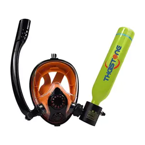 Thaistone Underwater Sports Professional Sets Equipment Full Face Diving Masks With Green Scuba Air Tanks Diving Gear