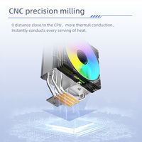 Pendingin CPU PC Gaming GT400 Performa Tinggi Putih 4 Heat Pipe ARGB Layar Temperatur 145W TDP 23dBA Senyap