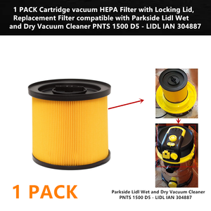 Filtre HEPA à cartouche Riyingxin 304887 avec couvercle de verrouillage pour aspirateur eau et poussière <span class=keywords><strong>Parkside</strong></span> <span class=keywords><strong>Lidl</strong></span> 1500 D5, pièces détachées - Product Image 6