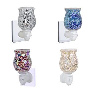 Crackle Mosaic Eco-Friendly Highly Scented Aromatherapy Electric <strong>Wax</strong> <strong>Melt</strong> Burner Night Light Scented Oil Burner <strong>UK</strong> Plug Candle - Product Image 1