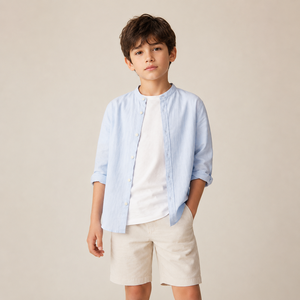 Ensemble de vêtements pour enfants garçons, style européen et américain, 3 pièces, chemise, t-shirt, short, vêtements décontractés d'été, vêtements pour enfants - Product Image 1