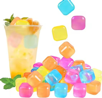 Glaçons réutilisables en plastique de forme carrée sans BPA, accessoires de bar colorés, portables et flexibles pour un usage domestique et commercial